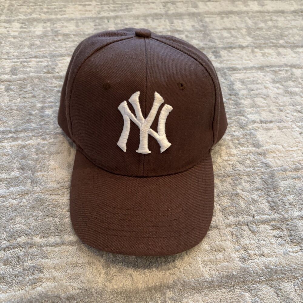 New York Yankees NY Baseball Cap Hat Brown Adjustable Velcro Strap Back Unisex